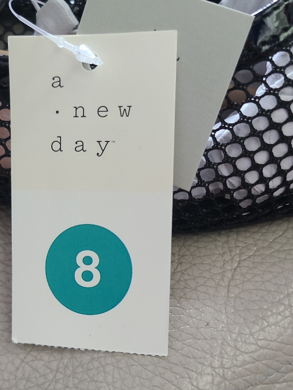 a new day Black Mesh Mary Jane Flats with White Lining - Picture 4 of 6